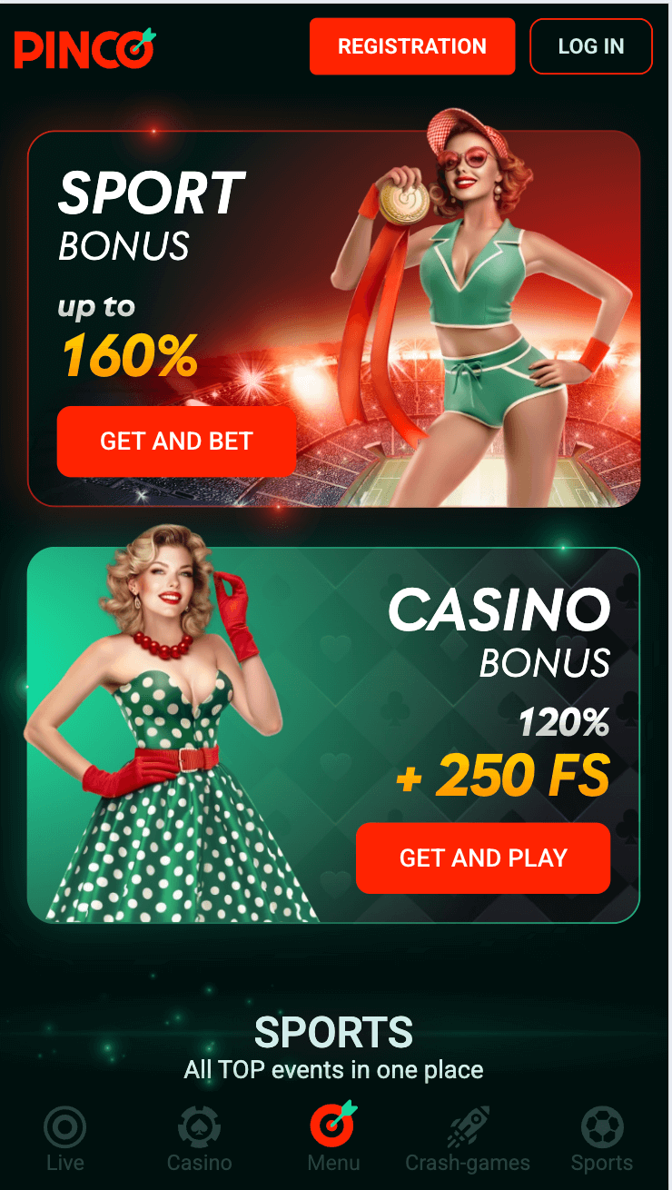 Pinco Casino app interface